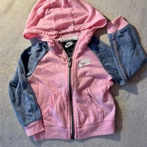 Nike Pink and Blue Kids Zip Hoodie